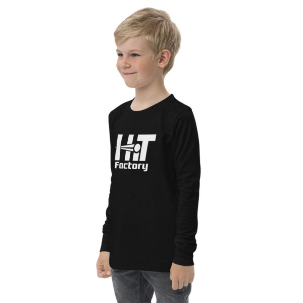 Youth long sleeve tee - White Logo - Image 3