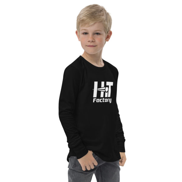 Youth long sleeve tee - White Logo - Image 4