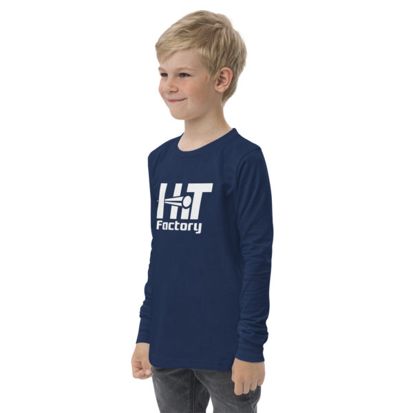 Youth long sleeve tee - White Logo - Image 5