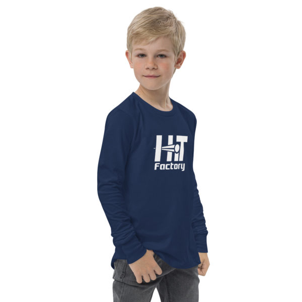 Youth long sleeve tee - White Logo - Image 6