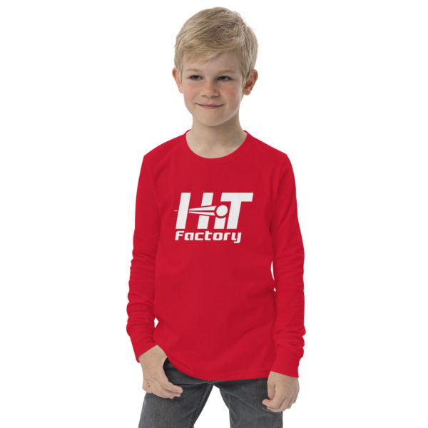 Youth long sleeve tee - White Logo - Image 7