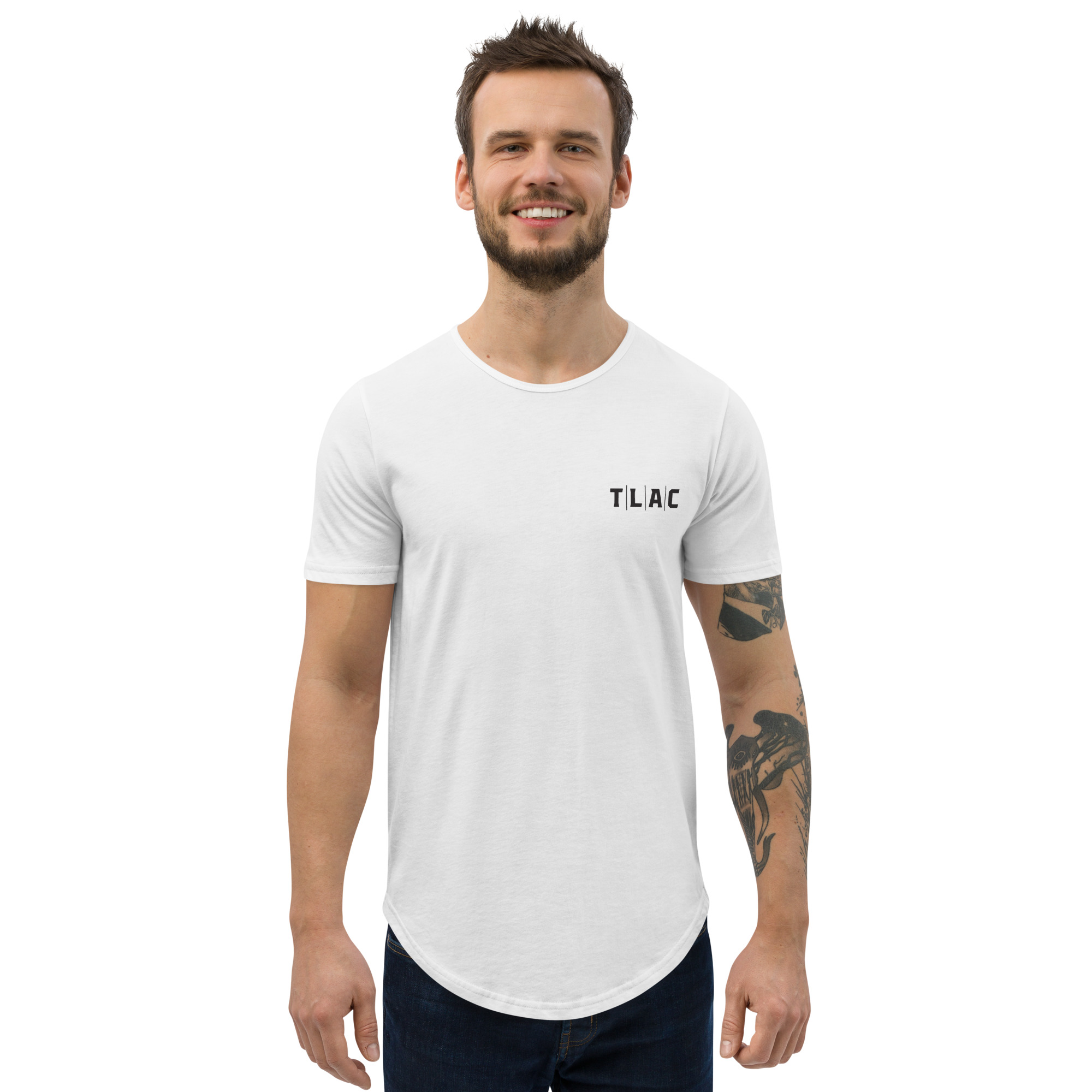 Curved Hem T Shirts Men -longline